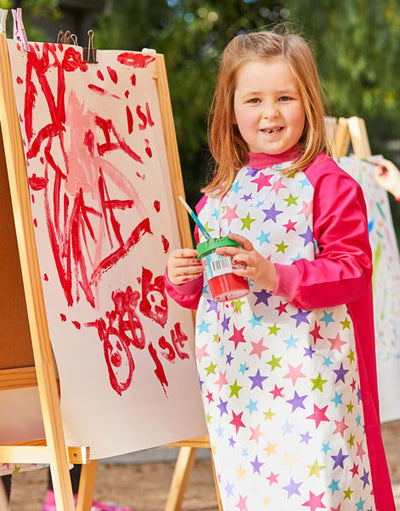 Kids Art Smock Pink Stars Smart Stuff